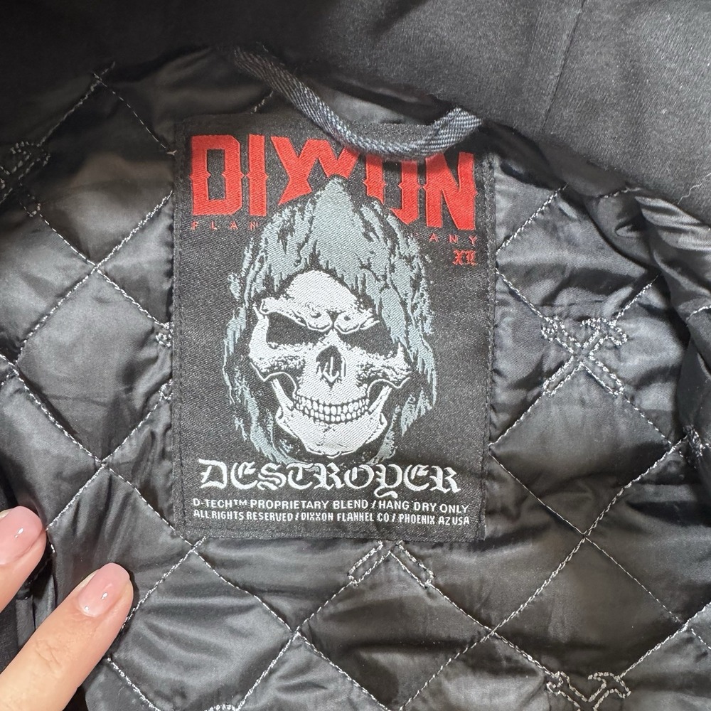 DIXXON Flannel DESTROYER Hooded Flannel Jacket Men's XL Plaid‎ Zip Snap Grunge - Picture 8 of 11